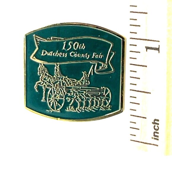 Vintage 150th Dandys Society Fair Pin Badge Gold Tone Enamel A108 - Picture 3 of 4